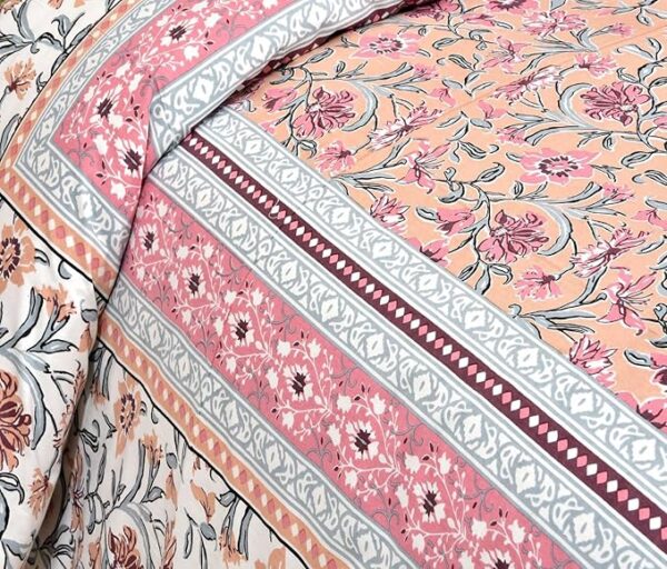 Peach Floral Bedsheet - Image 6