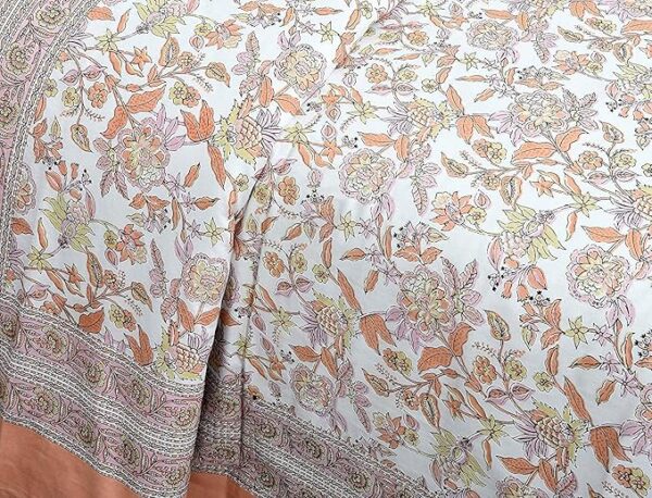 Peach Floral Bedsheet - Image 3