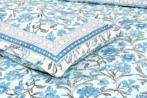 Floral Blue Bedsheet - Image 2
