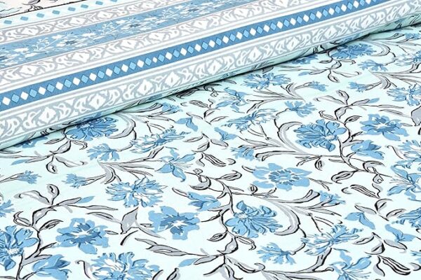 Floral Blue Bedsheet - Image 4