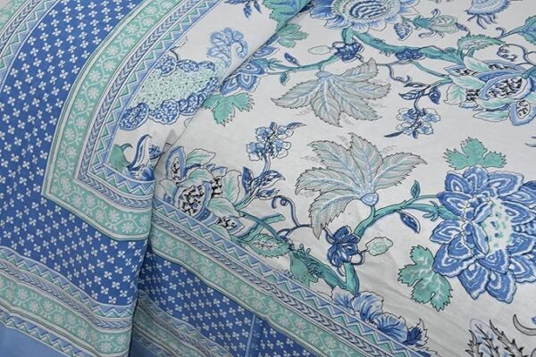 Blue Floral Bedsheet - Image 5