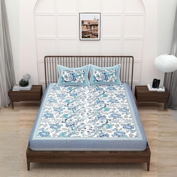 Blue Floral Bedsheet