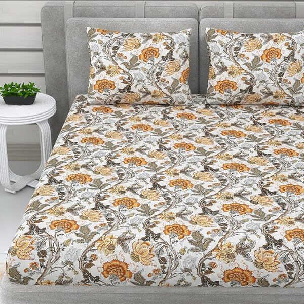 Yellow Floral Bedsheet - Image 2