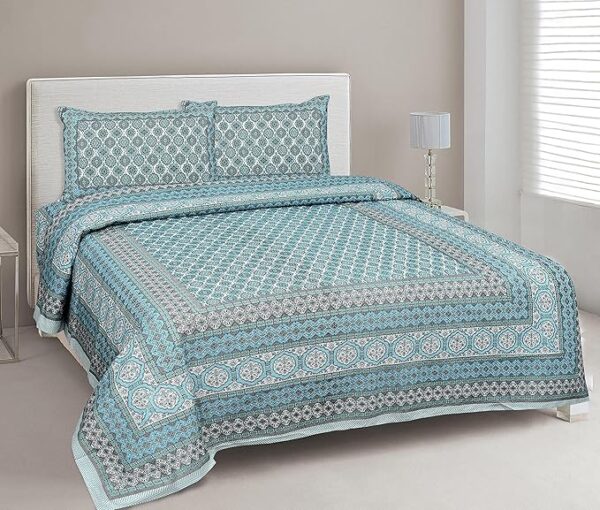 Ethnic Blue Bedsheet