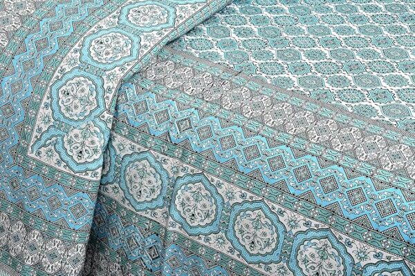 Ethnic Blue Bedsheet - Image 4