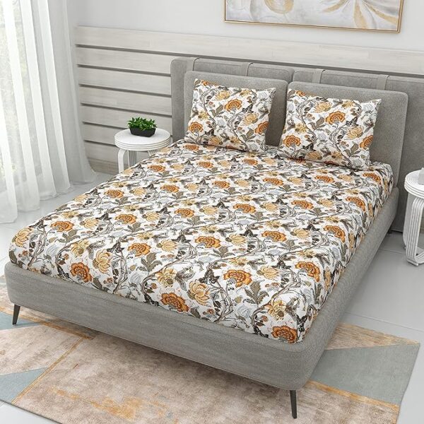 Yellow Floral Bedsheet