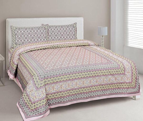 Pink Ethnic Bedsheet