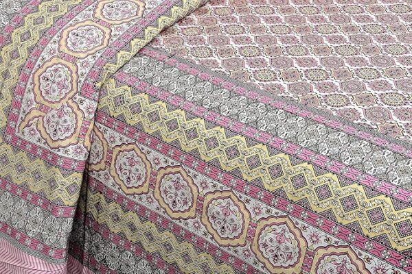 Pink Ethnic Bedsheet - Image 4
