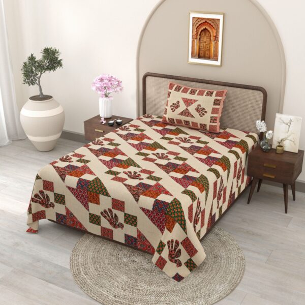 Elephant Red Green Bedsheet - Image 3