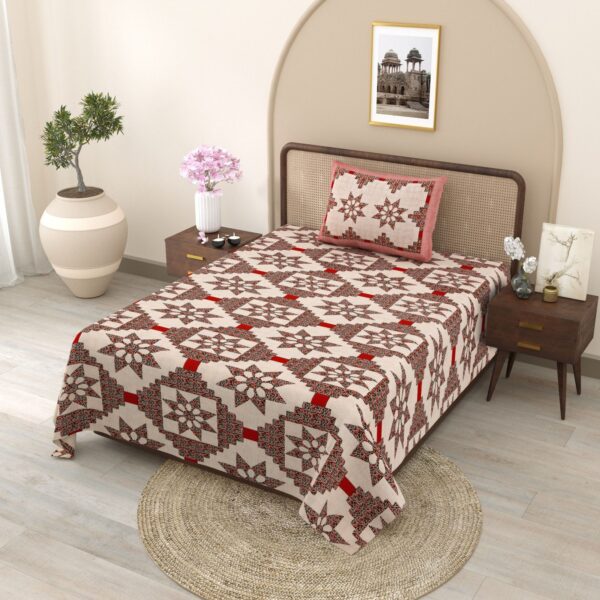 Check Brown Bedsheet - Image 2