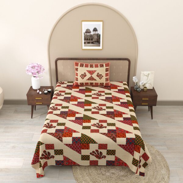Elephant Red Green Bedsheet - Image 2