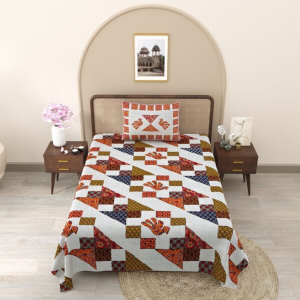 Elephant Red Blue Bedsheet - Image 2