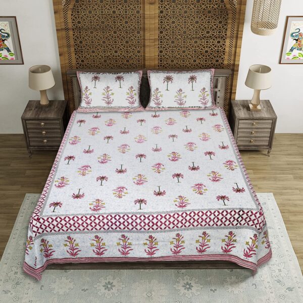 Pink Tree Motif Bedsheet